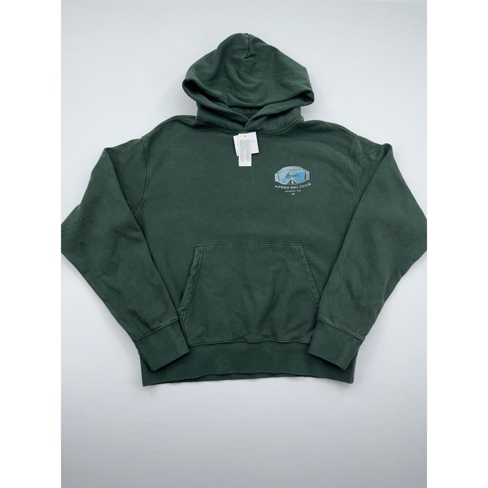 American Eagle Snoopy Graphic Fleece Hoodie size Medium Green Nwt